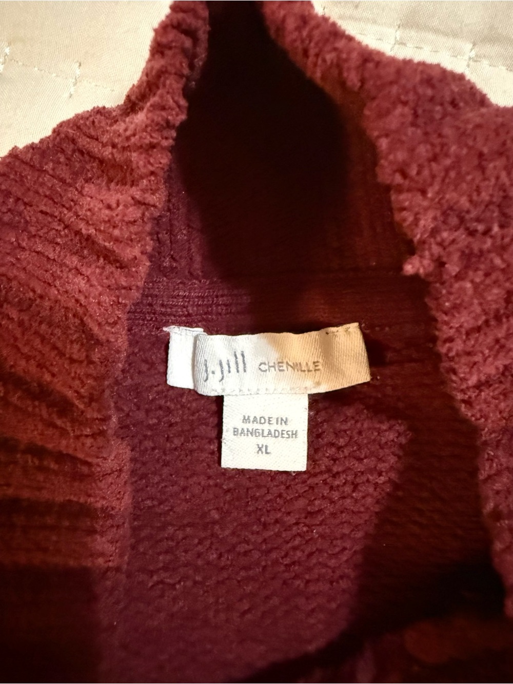 J. Jill Wine-Colored Mock Neck Pocket Sweater - Picture 3 of 5